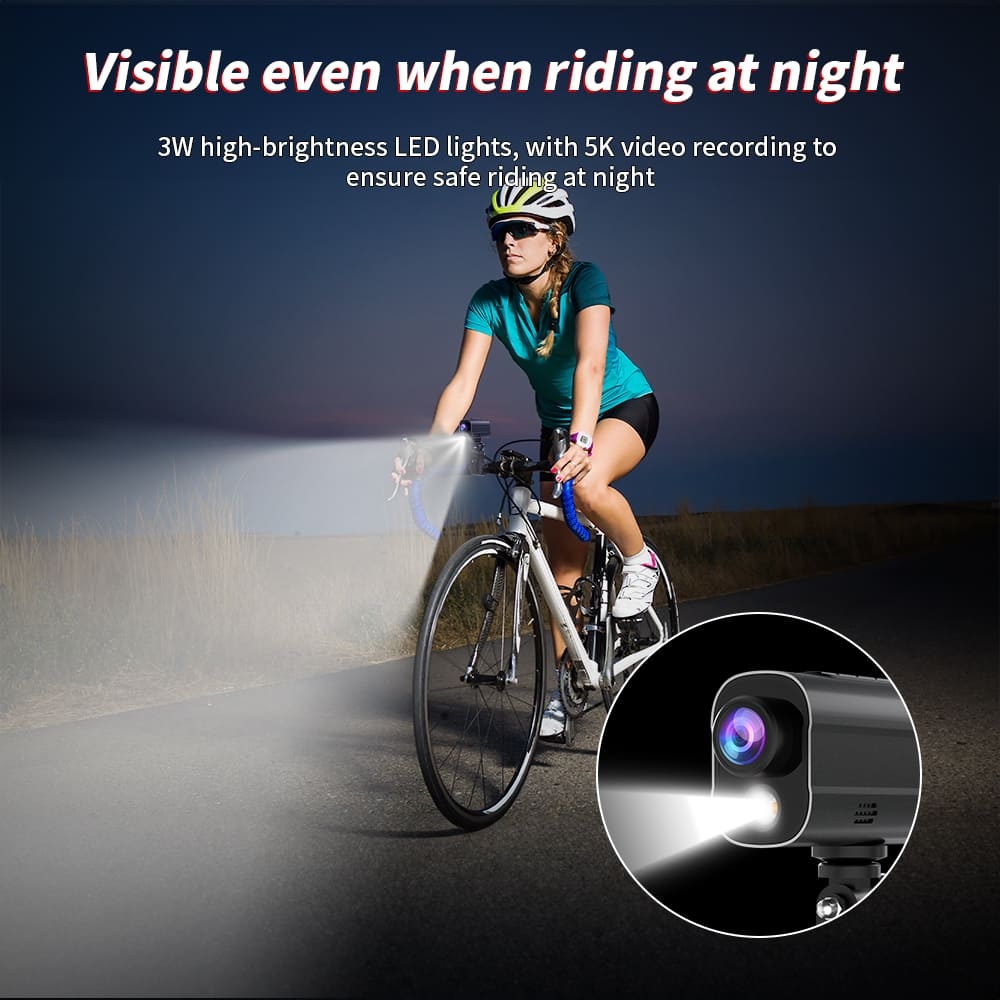 Экшн-камера для велосипеда со светодиодной подсветкой Wi-Fi