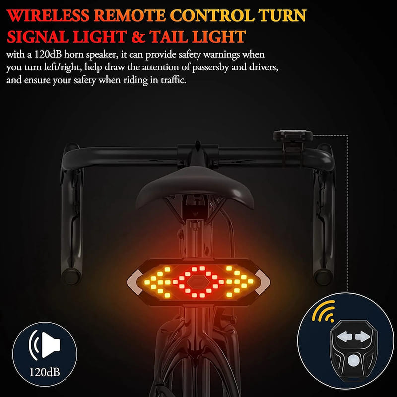 Задний фонарь для велосипеда с поворотниками для заднего фонаря для велосипеда беспроводной с контроллером