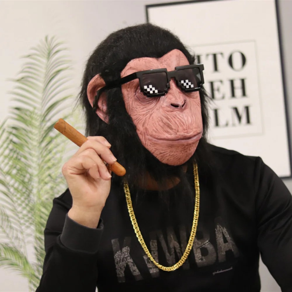 Маска шимпанзе, лицо обезьяны, силиконовая латексная маска для головы