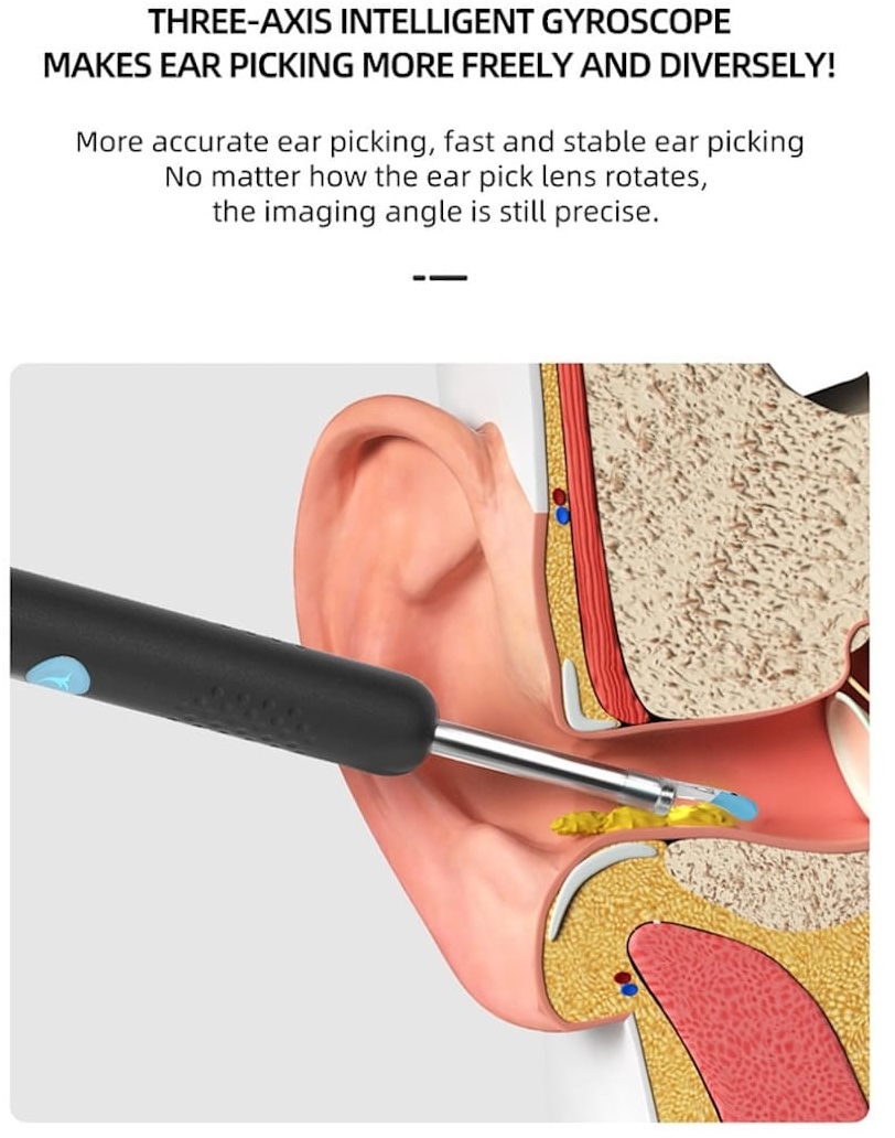 средство для удаления ушной серы с камерой для чистки ушей