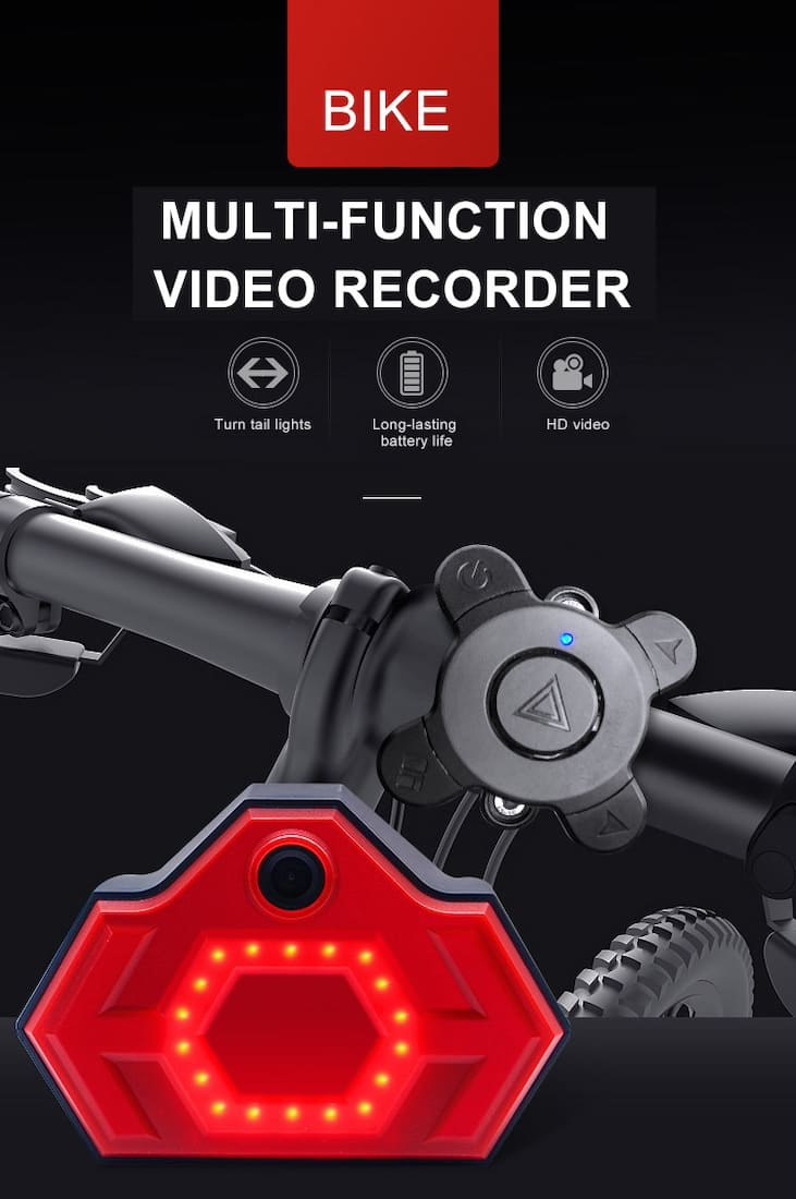 Велосипедный фонарь с камерой - задний фонарь с индикаторами