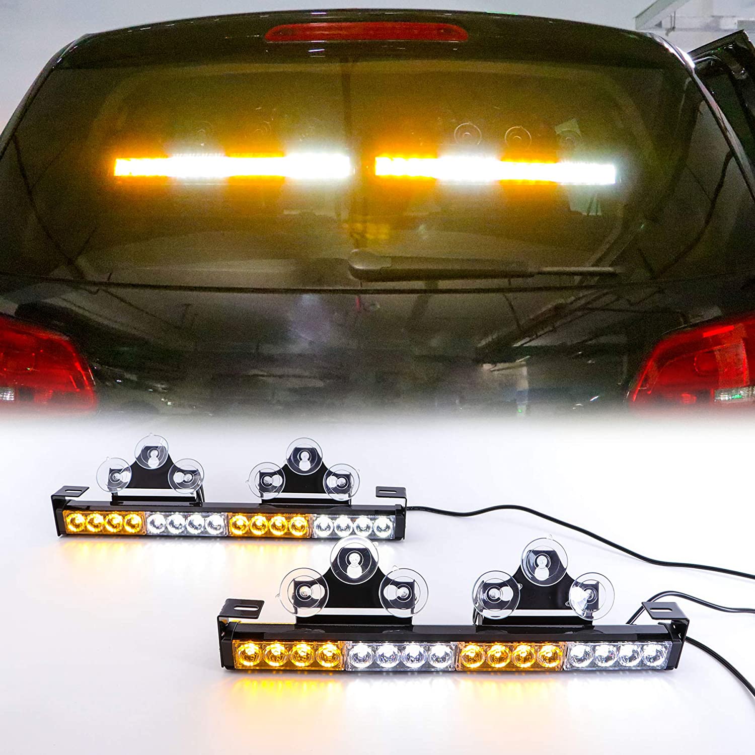 Мигающие светодиодные фонари для автомобиля желто-белые многоцветные